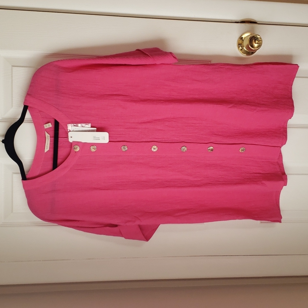 Soft Surroundings Misses Talia Magenta Top Tunic Blouse Jacket Size S NWT